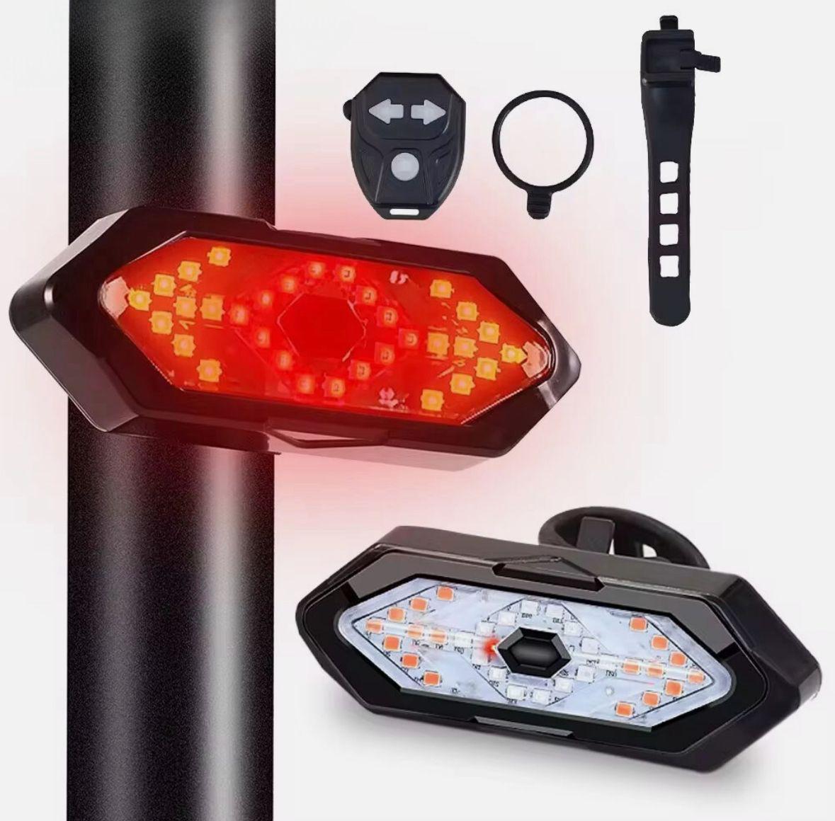 Lampe Arrière Vélo avec Clignotants et Télécommande Sans Fil – Sécurité de Nuit