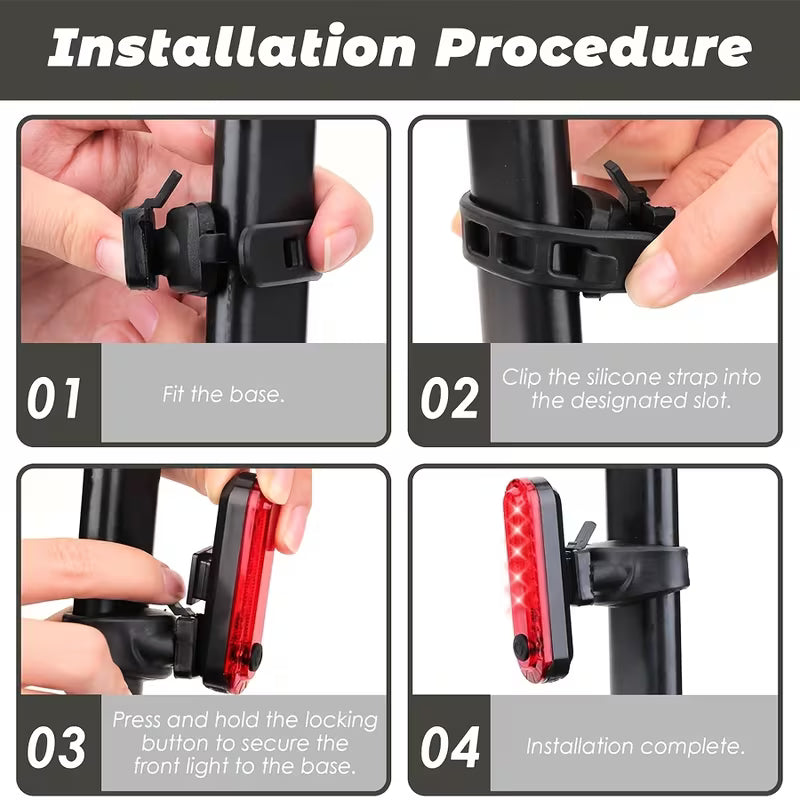 Feu rouge vélo rechargeable