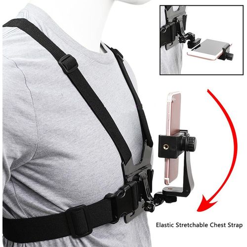 Support Téléphone + GoPro avec Ceinture de Poitrine